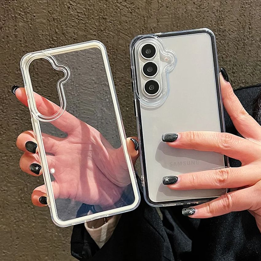 Clear Shockproof Bumper Case - 럭셔리 캔디 컬러 프레임 투명 백