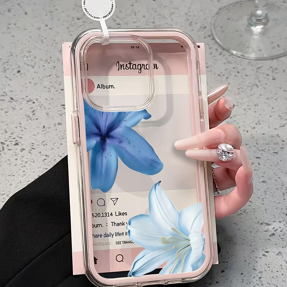 블루 릴리 플라워 투명 폰 케이스 아이폰 17 13 1 - Clear Shockproof Bumper Case 리뷰 및 가격