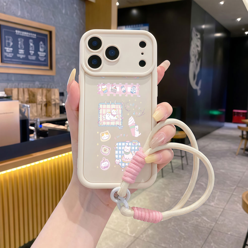 손목 스트랩 만화 귀여운 고양이 끈 달린 폰 케이스 삼 - Cute Cartoon Wrist Strap Silicone Case 리뷰 및 가격