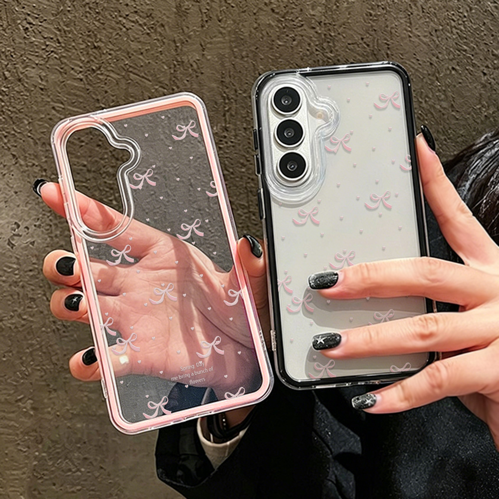 귀여운 핑크 리본 소프트 폰 케이스 삼성 A57 A17 - Clear Shockproof Bumper Case 리뷰 및 가격