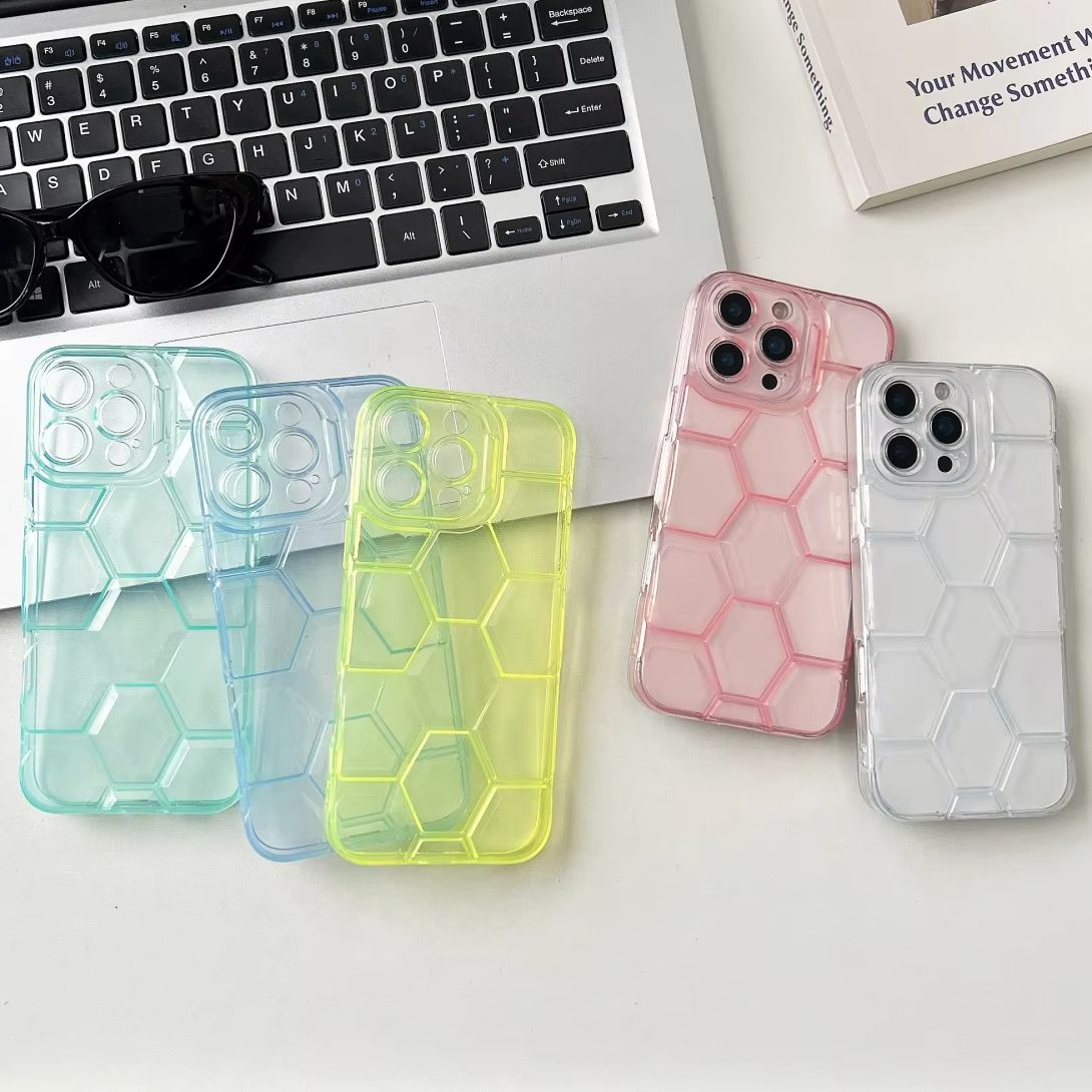 벌집 기하학 축구 패턴 아이폰 16 15 14 13 1 - Clear Shockproof Bumper Case 리뷰 및 가격