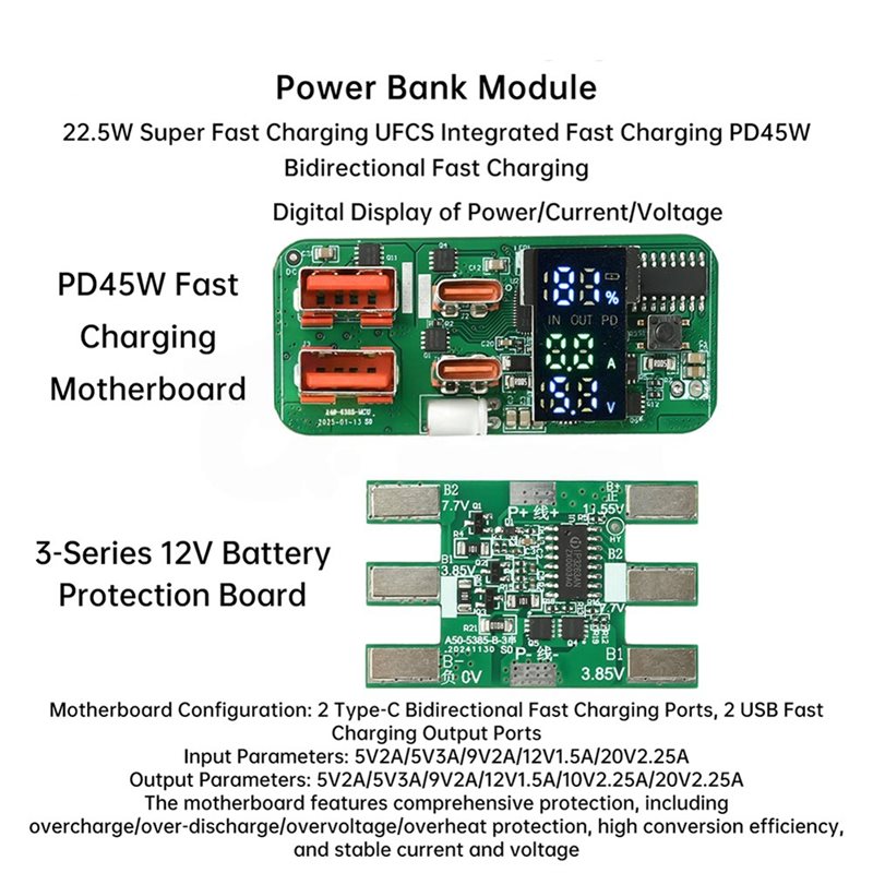 ABKN-DIY 충전 모듈 PD45W 3S 양방향 고속 - Power Banks 리뷰 및 가격